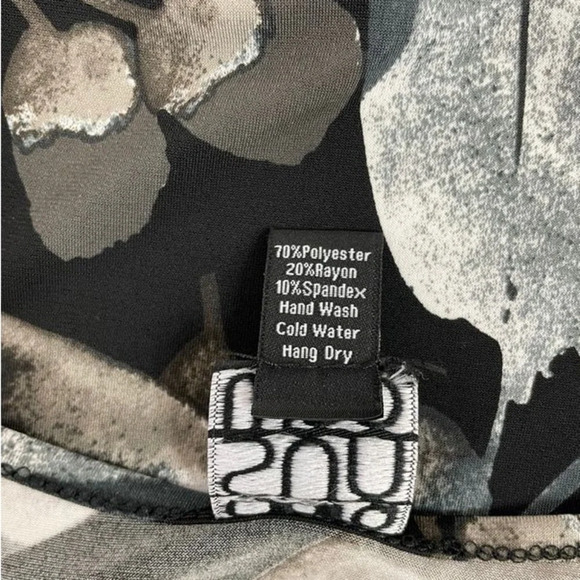 CLARA SUN WOO 3/4 SLEEVES SCOOP V NECK BLACK/GRAY TUNIC - Picture 3 of 5